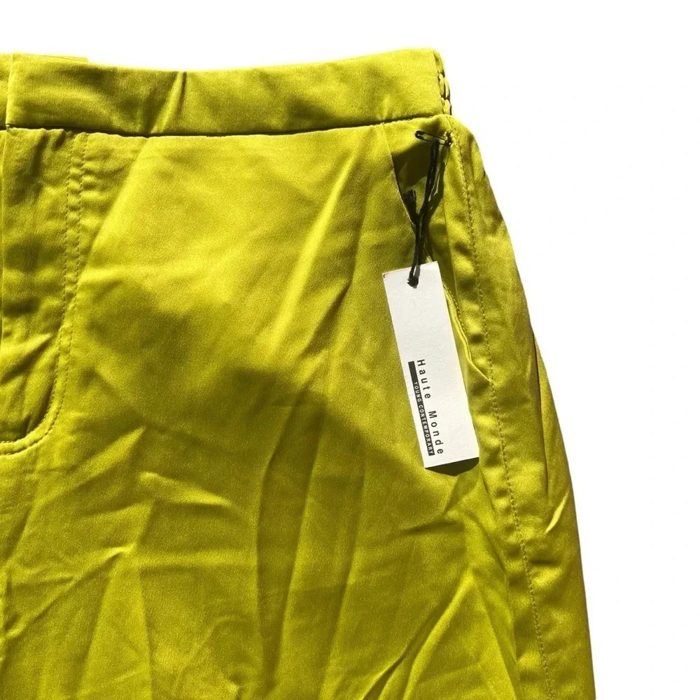 Haute Monde NWT Lime Green Wide Leg Cargo Pants Women’s Size Large - Picture 3 of 9